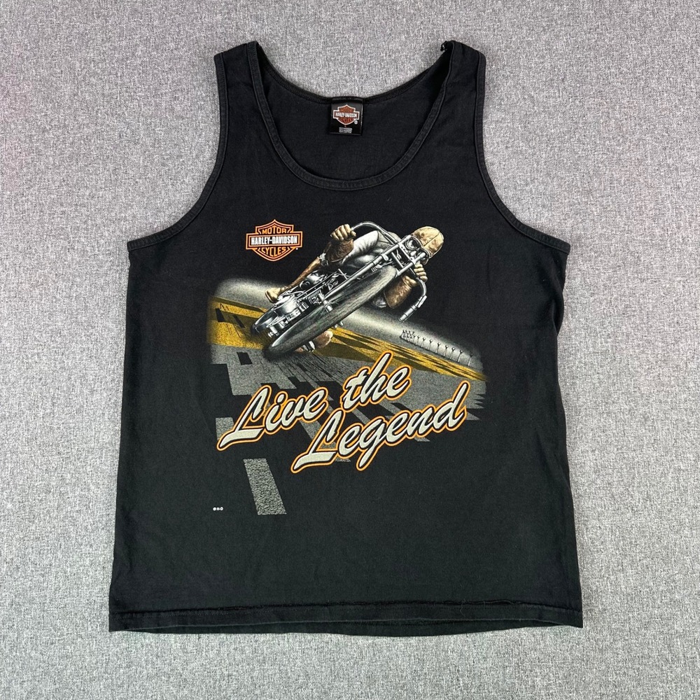 Harley-Davidson Tank Top Mens L Live the Legend Black Cancun Mexico Graphic